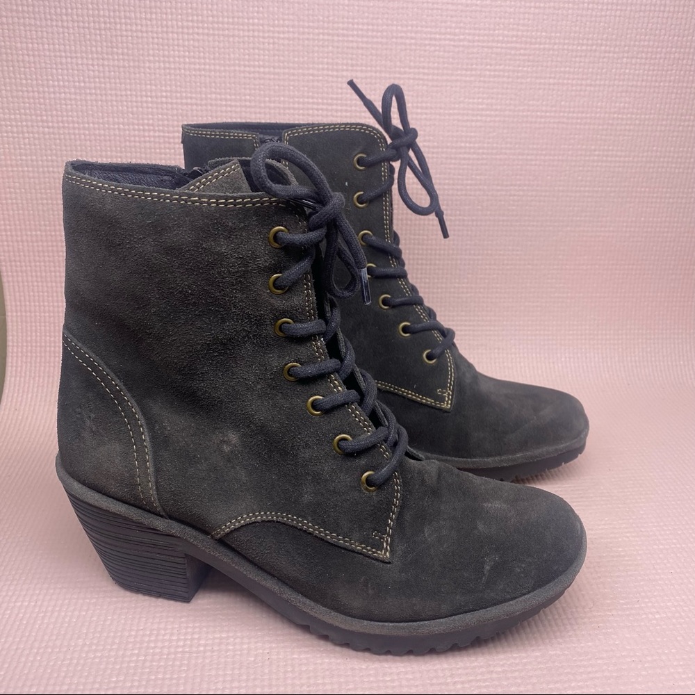 fly london black lace up wune oil suede diesel ankle boots booties